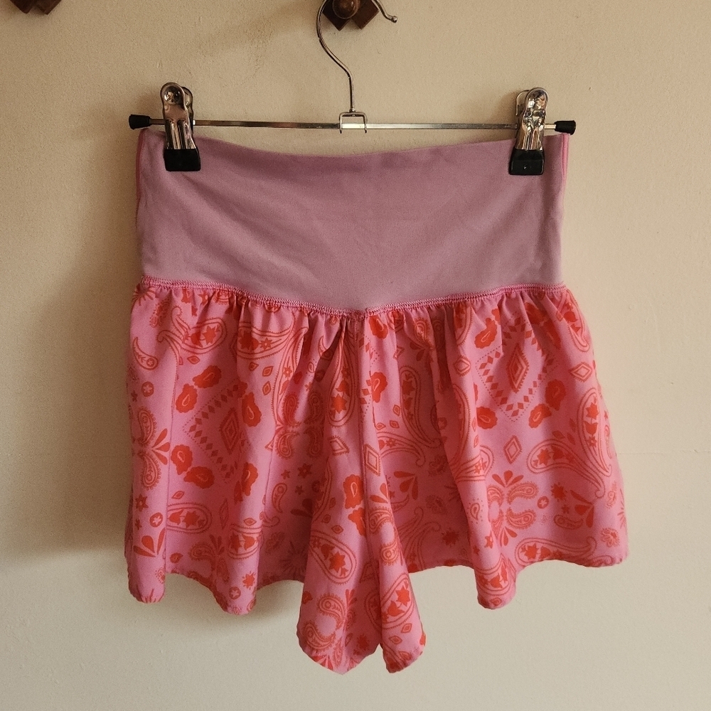 Offline By Aerie Running Shorts Pink Orange Paisley Flowy Small S - Picture 8 of 8